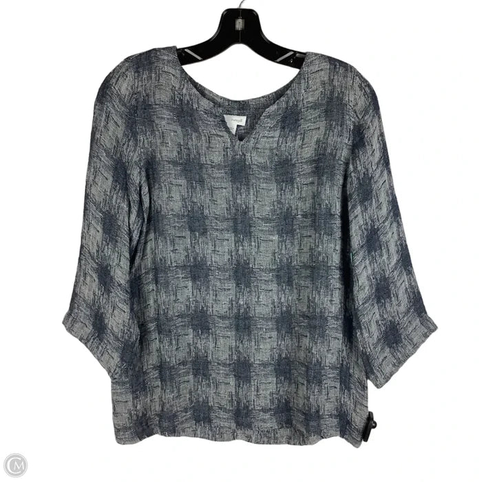 Top 3/4 Sleeve By J. Jill In Blue & Grey, Size: Xs