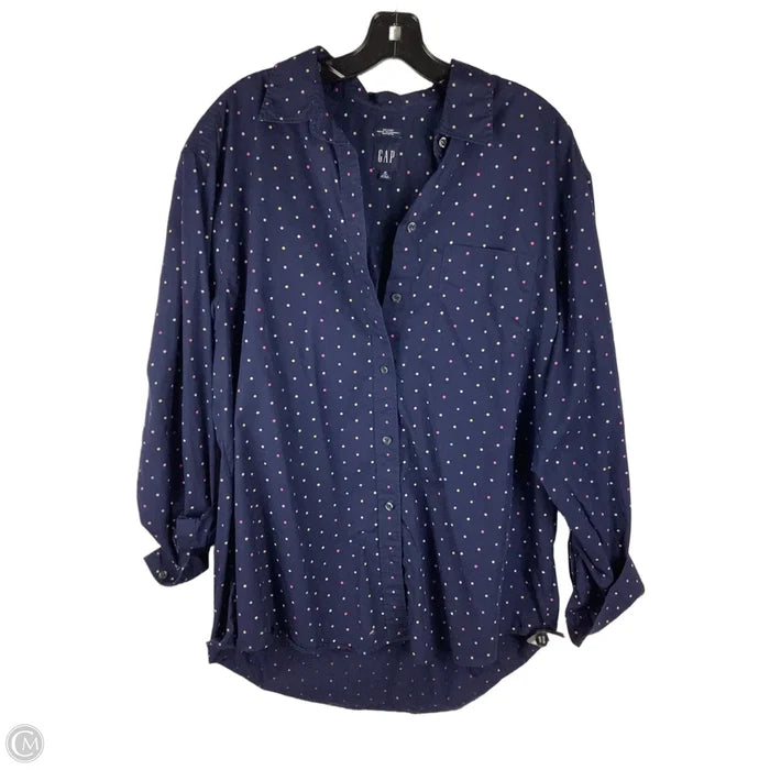 Top Long Sleeve By Gap In Polkadot Pattern, Size: M