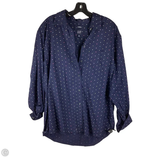Top Long Sleeve By Gap In Polkadot Pattern, Size: M