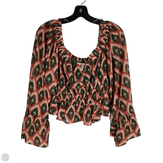 Top Long Sleeve By Hutch In Multi-colored, Size: S
