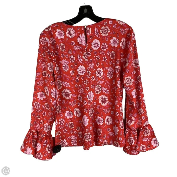 Top Long Sleeve By J. Crew In Pink & Red, Size: S