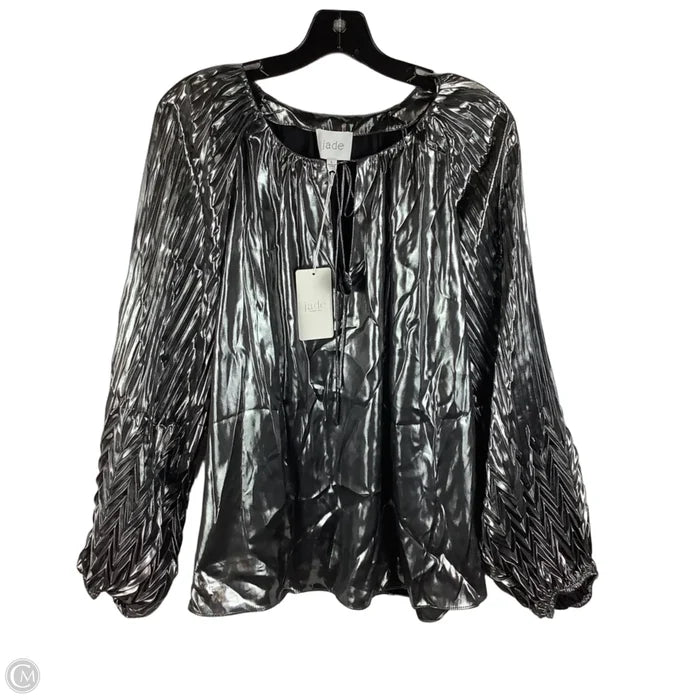 Top Long Sleeve By Jade by Johnny Was In Silver, Size: L