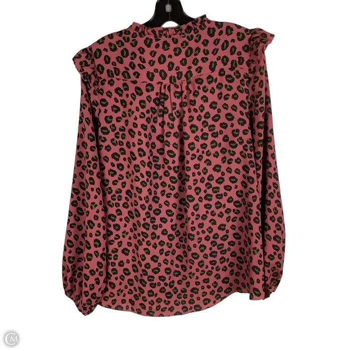 Top Long Sleeve By Joy Joy In Green & Pink, Size: L