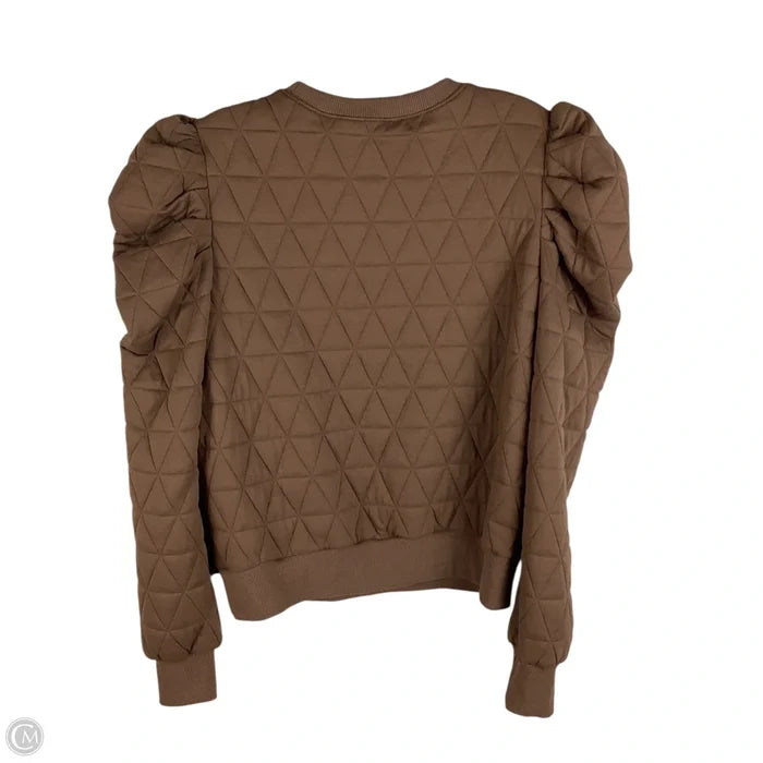 Top Long Sleeve By Tcec In Brown, Size: M