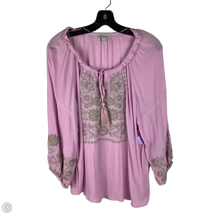 Top Longsleeve By Clothes Mentor In Pink, Size: M