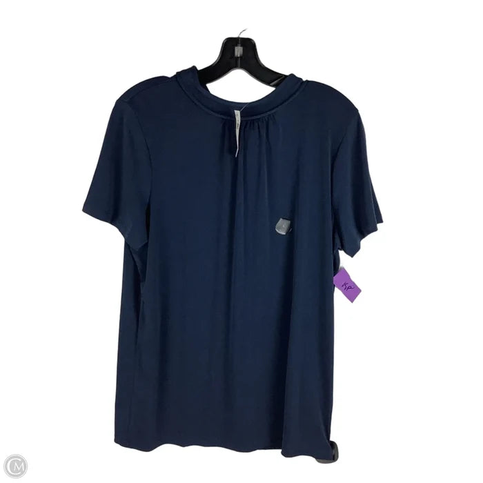 Top Short Sleeve By Banana Republic In Navy, Size: L