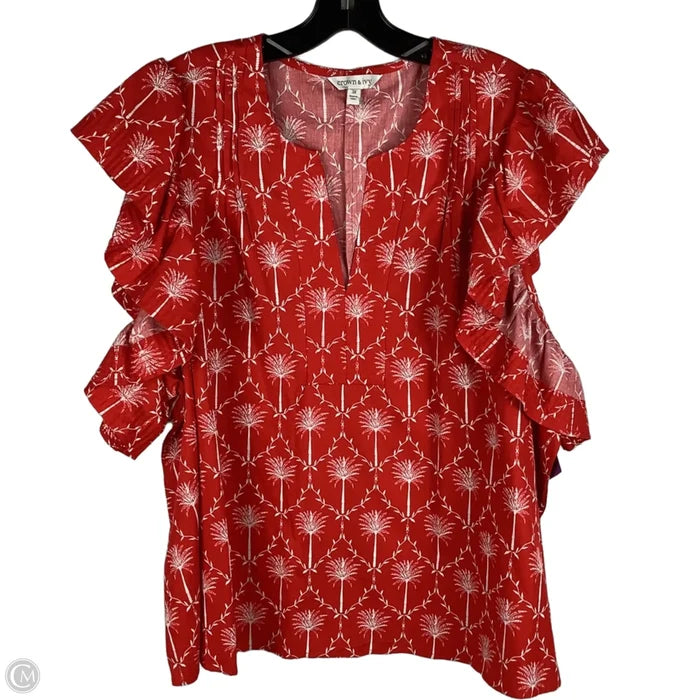 Top Short Sleeve By Crown And Ivy In Red, Size: 3x