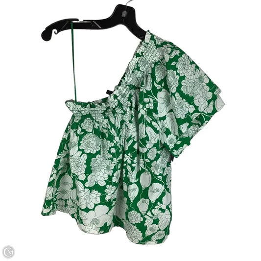 Top Short Sleeve By J. Crew In Green & White, Size: S