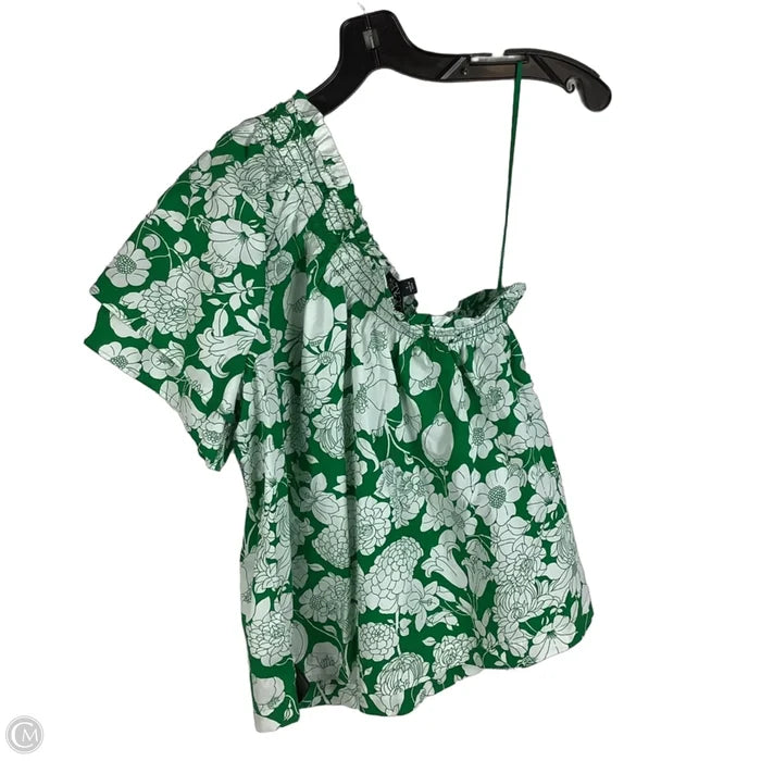 Top Short Sleeve By J. Crew In Green & White, Size: S