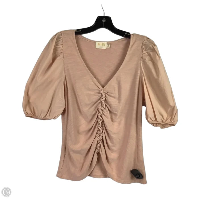 Top Short Sleeve By Nation In Pink, Size: M