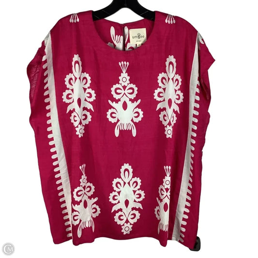 Top Short Sleeve By Umgee In Pink & White, Size: S