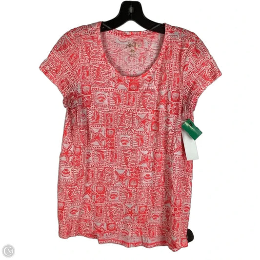 Top Short Sleeve Designer By Lilly Pulitzer In Pink, Size: S