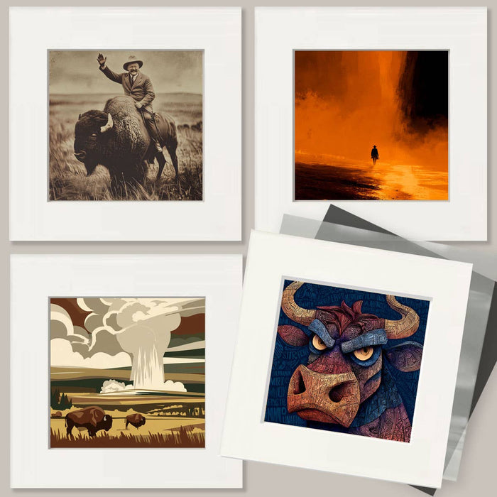 Tres Vaqueras en Persecución American West Art Print - 8"x10" Artwork