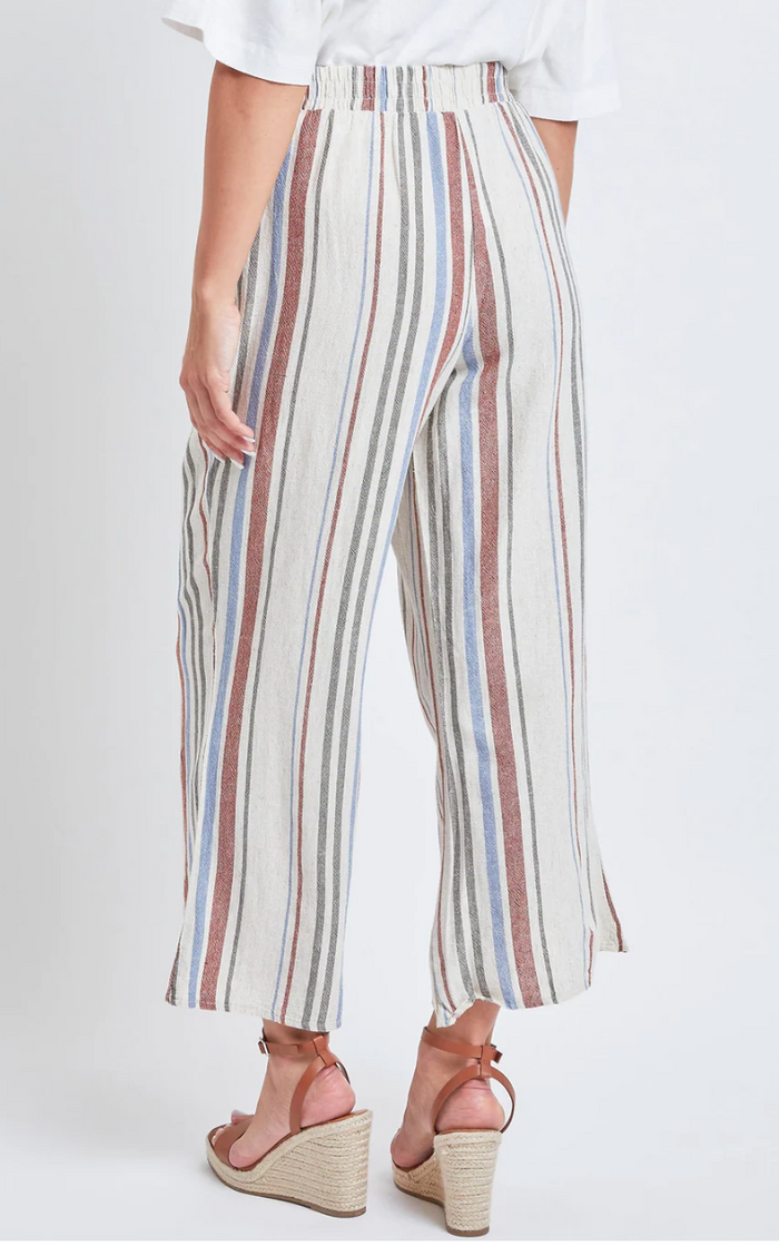 Tulip Slit Hem Wide Leg Cropped Pant