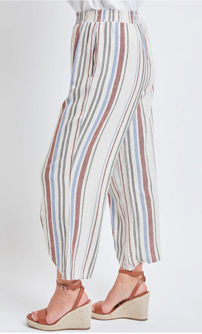 Tulip Slit Hem Wide Leg Cropped Pant