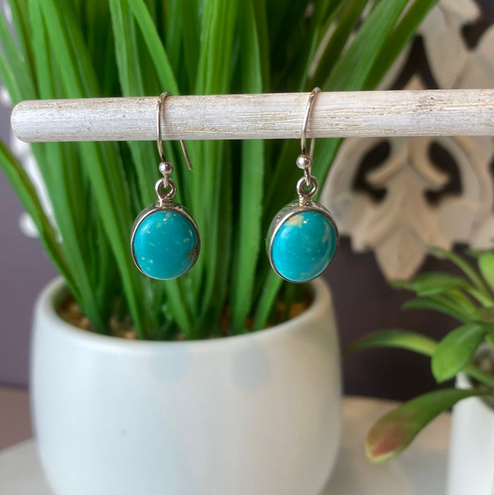 Turquoise Polished sterling silver Dangle Earrings