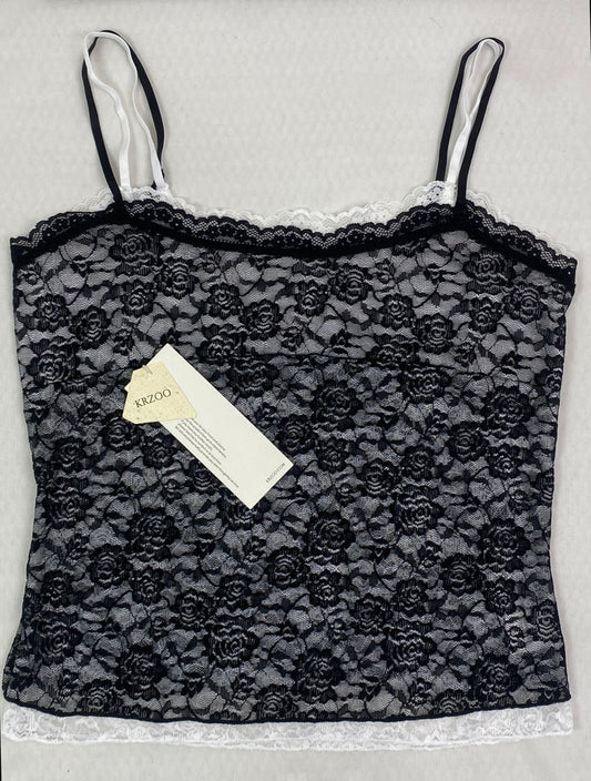 Two-color lace jacquard bandeau top