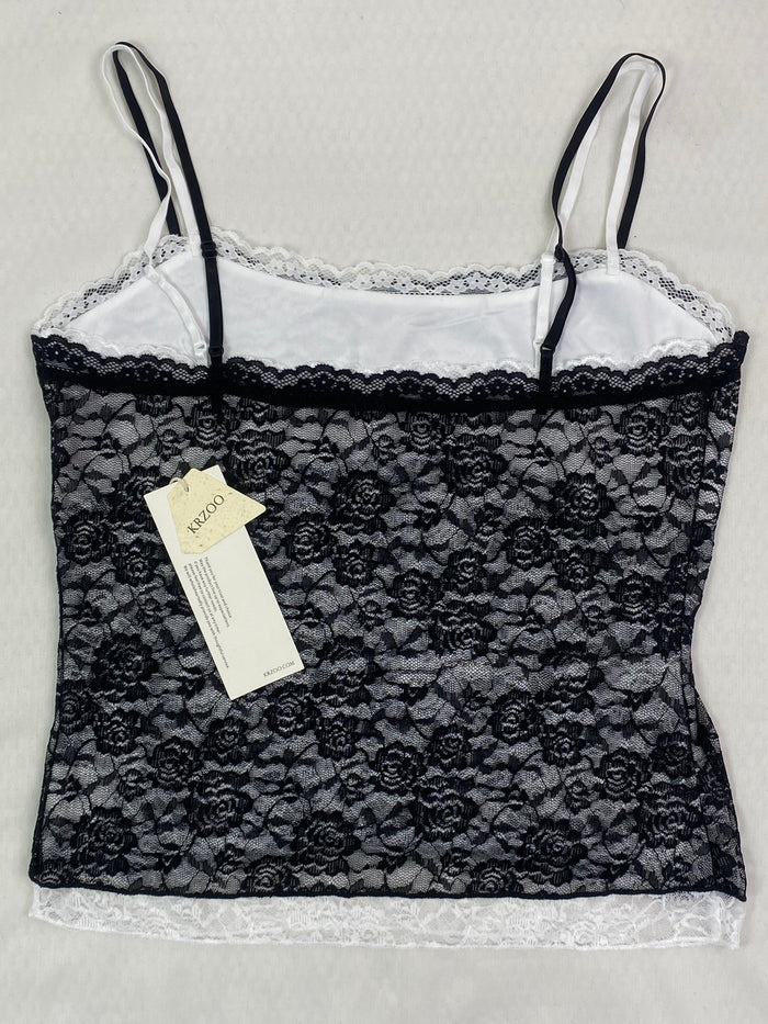 Two-color lace jacquard bandeau top