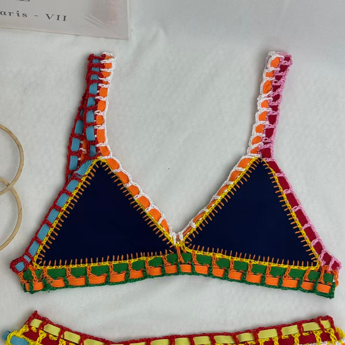 Two-Piece Colorful Bikini With Contrast Trim