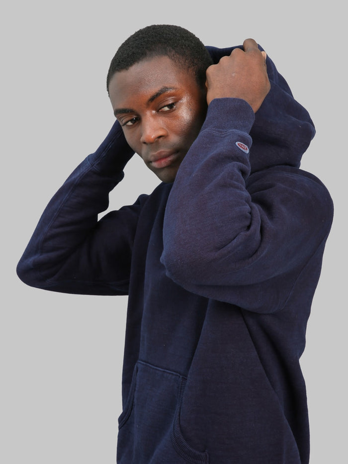 UES Indigo Hoodie Sweatshirt sleeve label