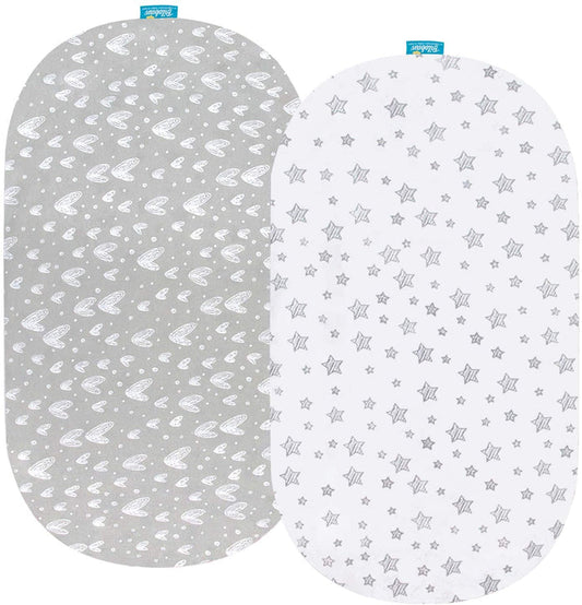 Universal fit Bassinet Sheets  17" x 32" - 2 Pack, Cotton - Biloban Online Store