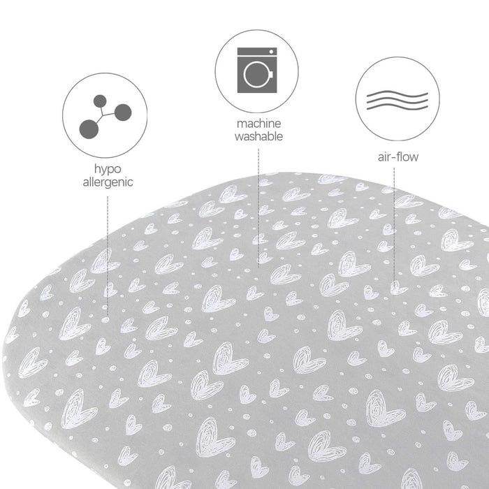 Bassinet Fitted Sheets - 2 Pack, Cotton, Gray - Biloban Online Store