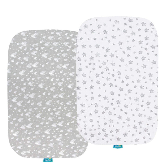 Universal fit Bassinet Sheets 33" x 20" - 2 Pack, Cotton - Biloban Online Store