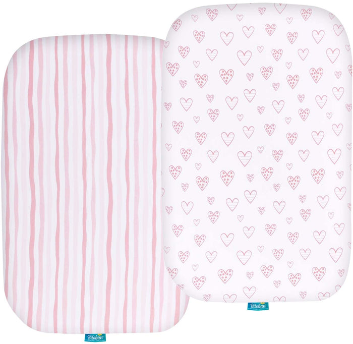 Universal fit Bassinet Sheets 21" x 35" - 2 Pack, 100% Cotton - Biloban Online Store