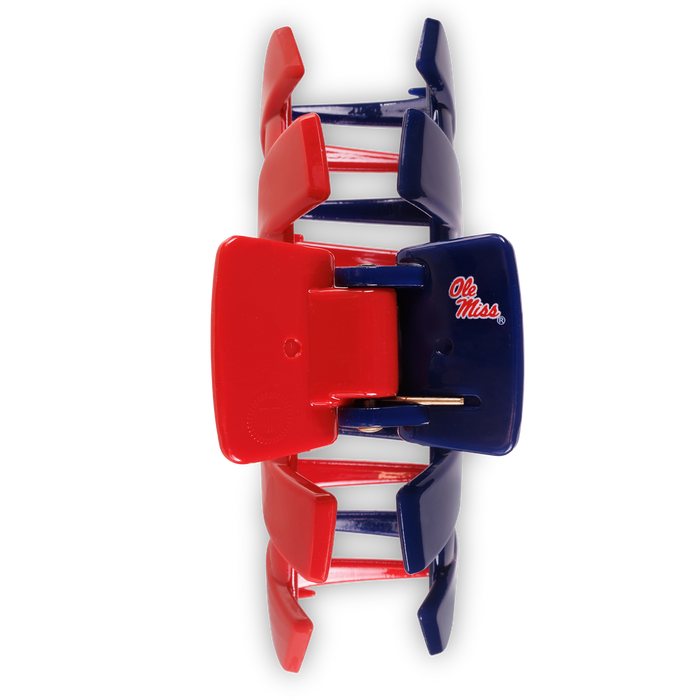 University of Mississippi hair clip, Hotty Toddy hair clip, TELETIES medium hair clip, bendable teeth hair clip, thick hair clip, medium hair clip, college hair accessories, Ole Miss hair clip, school spirit clip, durable hair clip.