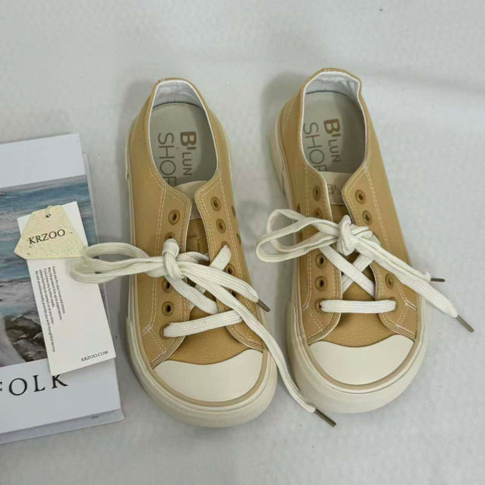 Versatile Round-Toe Platform Sneakers