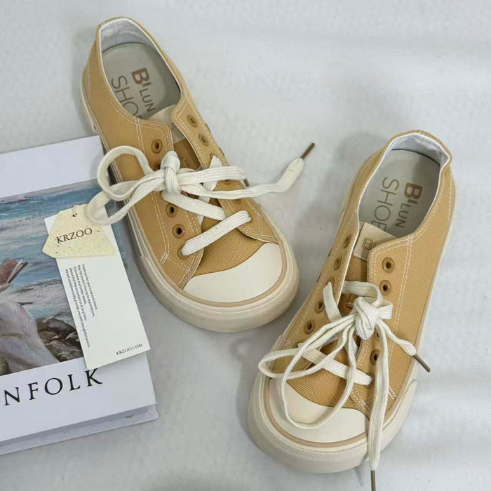 Versatile Round-Toe Platform Sneakers