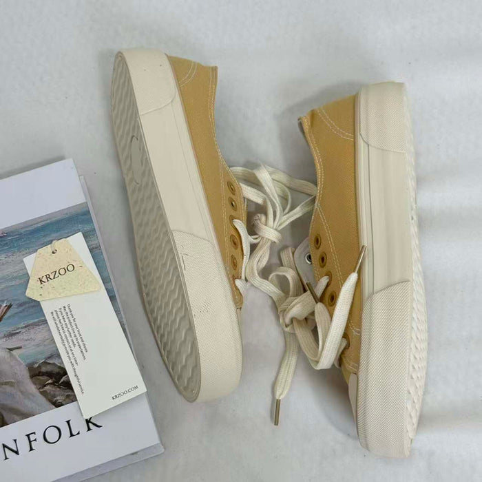 Versatile Round-Toe Platform Sneakers