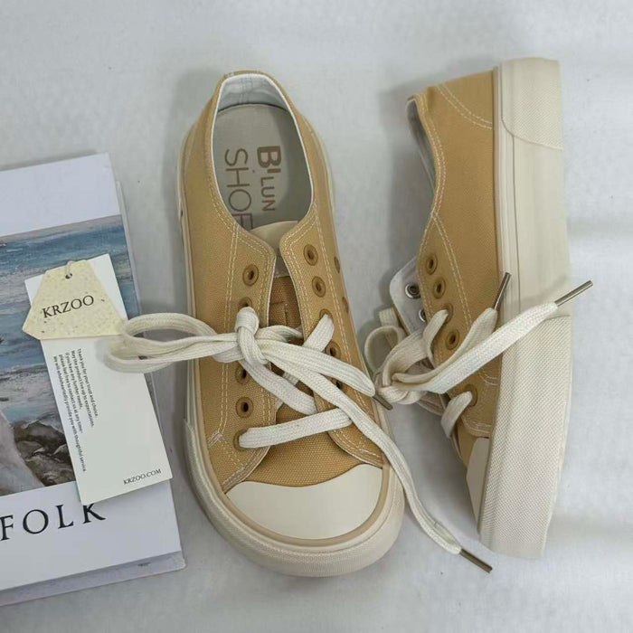 Versatile Round-Toe Platform Sneakers