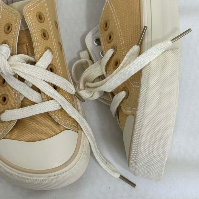 Versatile Round-Toe Platform Sneakers