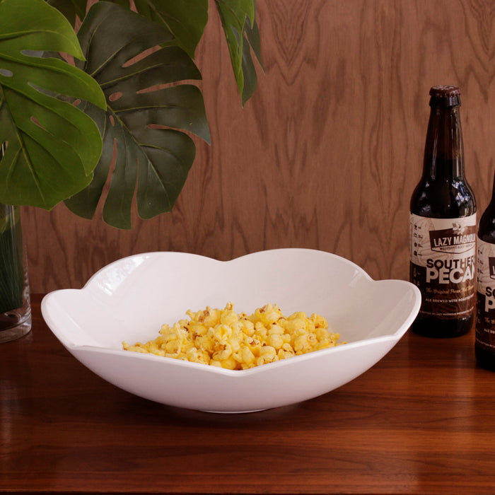 Beatriz Ball Vida Amelia Medium Bowl White — With a corn serving and separate bottles