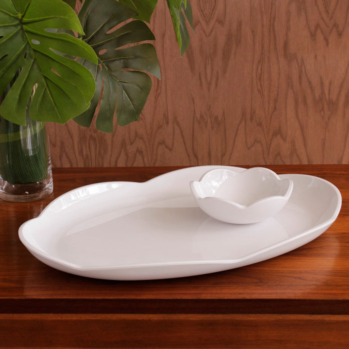 Beatriz Ball Vida Amelia Mini Bowl White — With a separate large oval platter