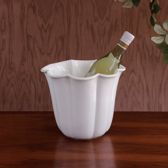 Beatriz Ball Vida Amelia Vase White — Holding an illustrative bottle, not included