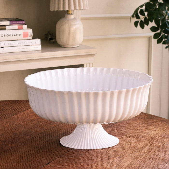 Beatriz Ball Vida Vienna Large Centerpiece White — Empty pedestal in a room arrangement