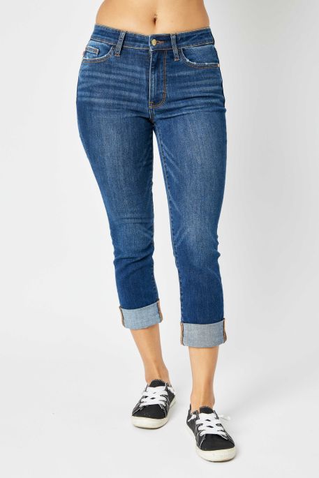 Vintage Cuffed Capri by Judy Blue