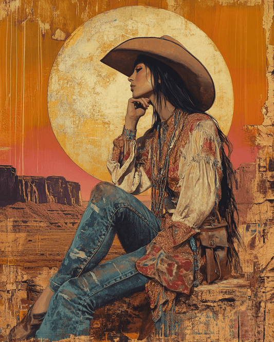 Vintage Southwest Cowgirl 8"x10" Artwork