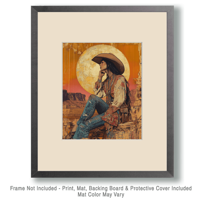 Vintage Southwest Cowgirl 8"x10" Artwork