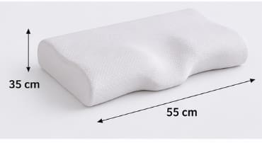Vo Curvy Memory Foam Pillow with Cotton Cover – White Ergonomic Curved Support Pillow 35 x 55 cm