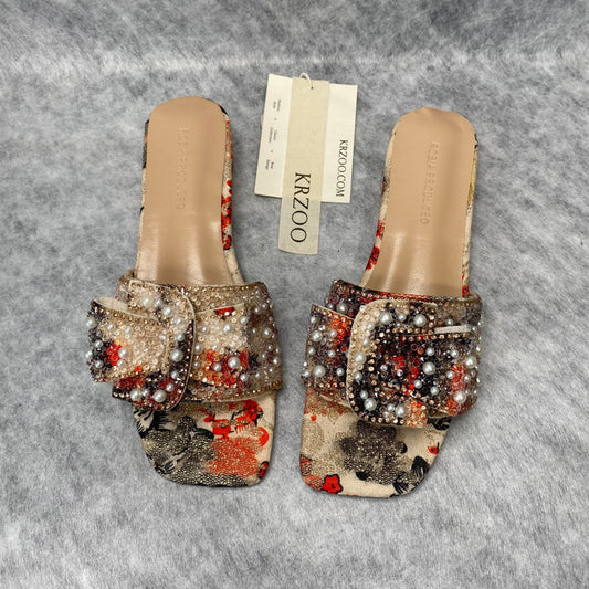 Water droplet loafers with thick heels