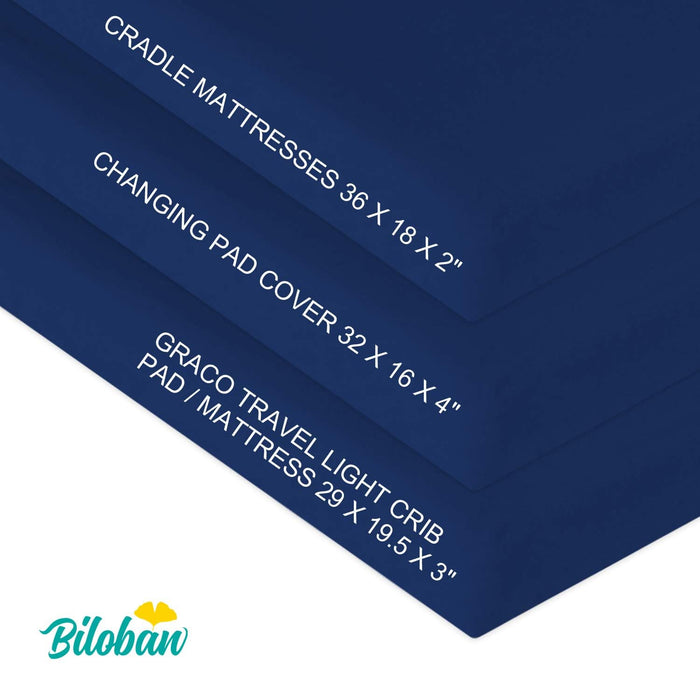 Waterproof Changing Pad Cover - 2 Pack, Ultra-Soft Microfiber, Smooth & Breathable, Aqua & Navy (Copy) - Biloban Online Store