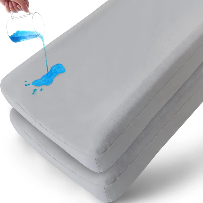Waterproof Changing Pad Cover - 2 Pack, Ultra-Soft Microfiber, Smooth & Breathable, Grey - Biloban Online Store