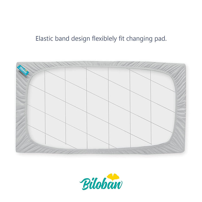 Waterproof Changing Pad Cover - 2 Pack, Ultra-Soft Microfiber, Smooth & Breathable, Grey - Biloban Online Store