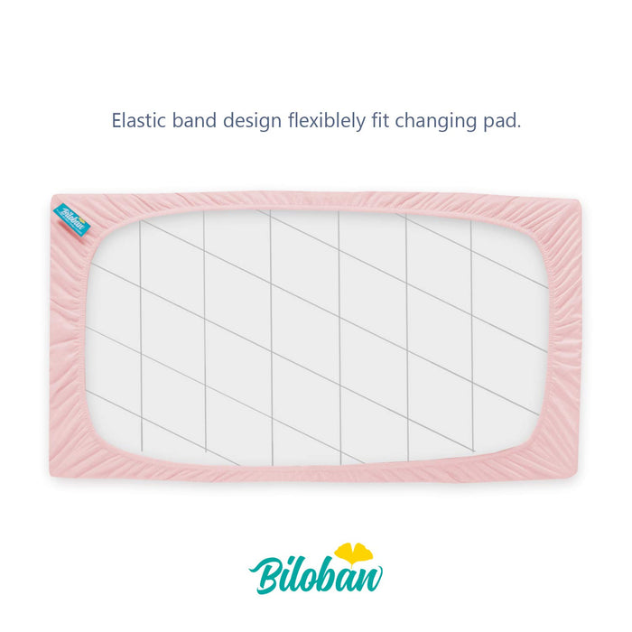 Waterproof Changing Pad Cover - 2 Pack, Ultra-Soft Microfiber, Smooth & Breathable, Pink - Biloban Online Store