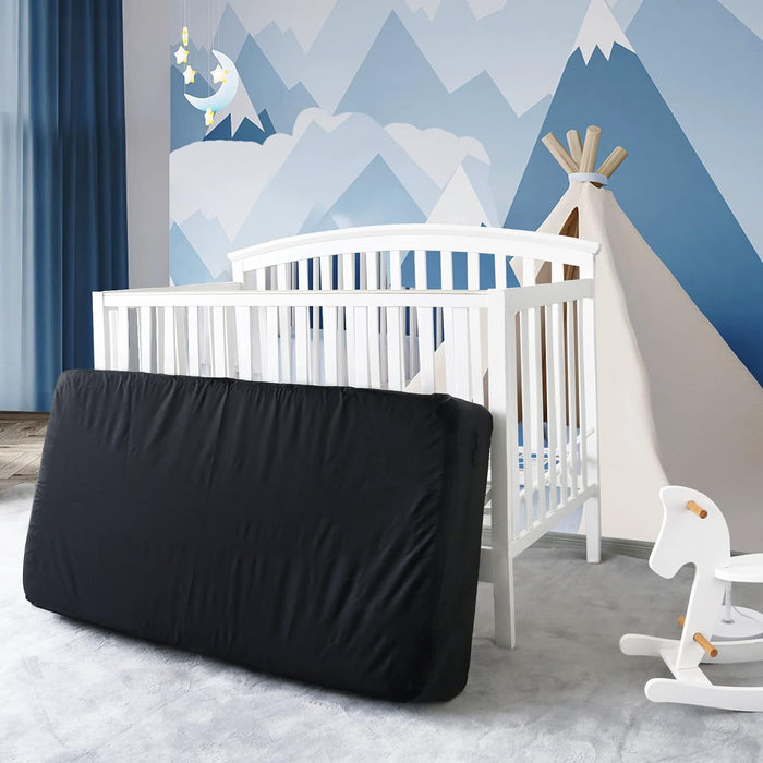 Waterproof Crib Mattress Bags for Moving Storage with Double Zippers, Reusable Thick Tarp, Black - Biloban Online Store