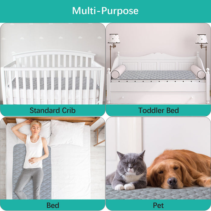 Waterproof Protector Underpads, Crib Size 28" x 52", Anti Slip & Durable Waterproof, Grey - Biloban Online Store