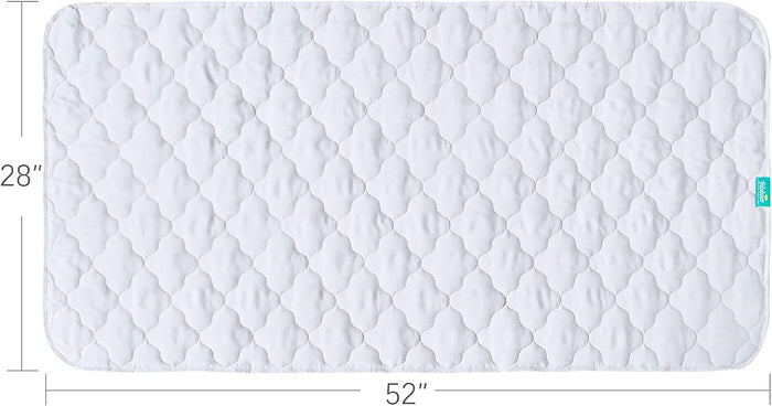 Waterproof Crib Mattress Protector Pad | Bed Pad Mat - 52" x 28", Anti Slip & Durable, White, 2 Pack - Biloban Online Store